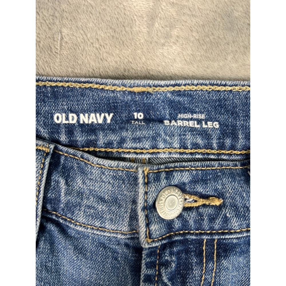 Old Navy High-Rise Barrel Leg Jeans Womens 10 31x28 Parisian Smart Casual Trendy - Picture 3 of 8